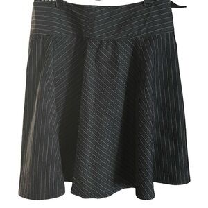 Bisou Bisou Denim Skirt Women Size 12 Midi Jean Stretch Zip Striped Y2k